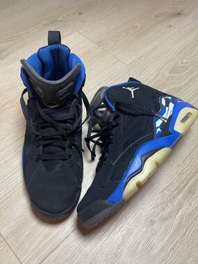 Air Jordan Retro Sneakers in Black & Royal Blue Size: 9